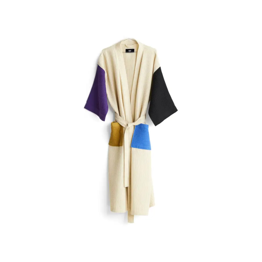 HAY – Waffle Bathrobe, Cream Multi