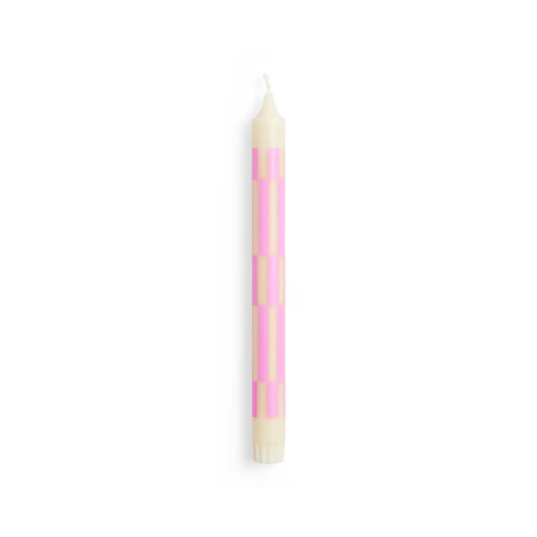 HAY – Pattern Candle, Off-White and Pink